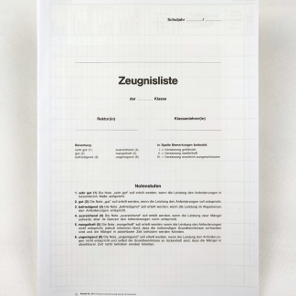 Zeugnisliste Nr. 301 Titel