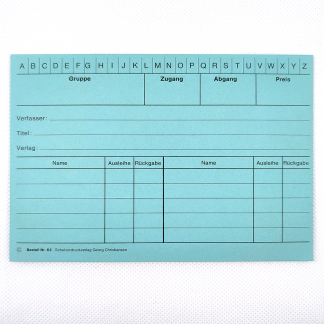 Büchereikarte für Lehrer Nr. 62 blau