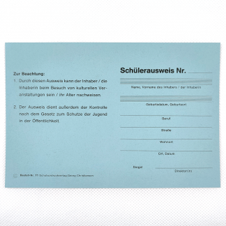 Schülerausweis Nr. 71