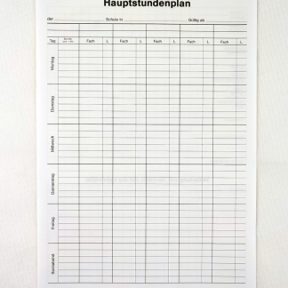 Hauptstundenplan für 5 Klassen Nr. 14