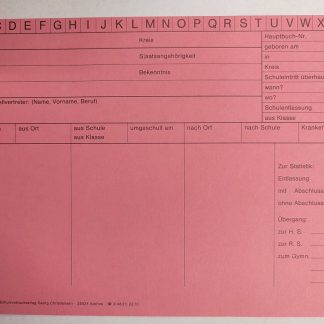 Zeugniskarteikarte Nr. 303