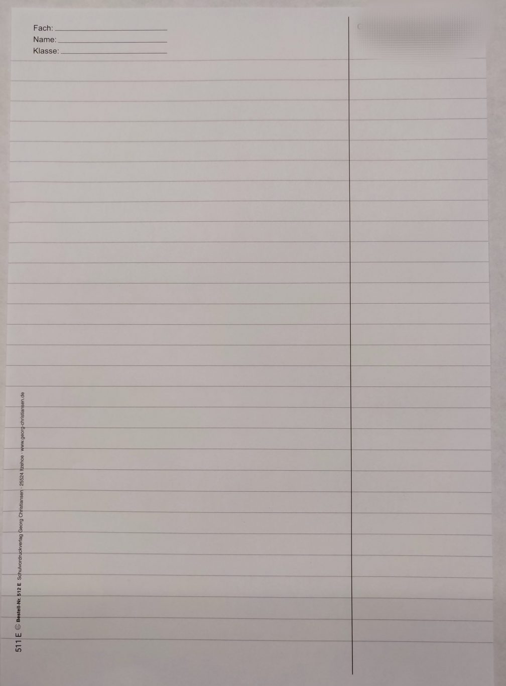 Abiturpapier DIN A4 Nr. 511 E 2seitig