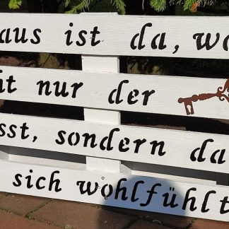 Palettenschild "Zuhause"