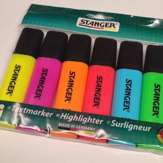 Textmarker 6 Stück, Strichbreite 1 - 5mm, farbig sortiert