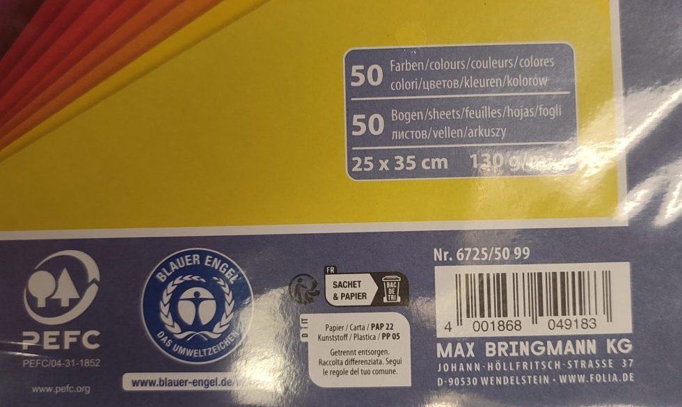 Tonpapier 25,0 x 35,0 cm farbsortiert – Bild 3